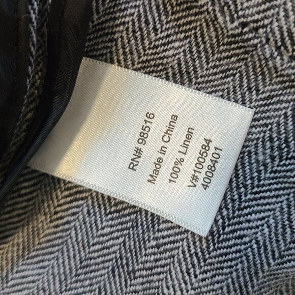 Coldwater Creek Linen Herringbone Tweed Open Front Jacket Classic Staple Lg - Picture 7 of 9